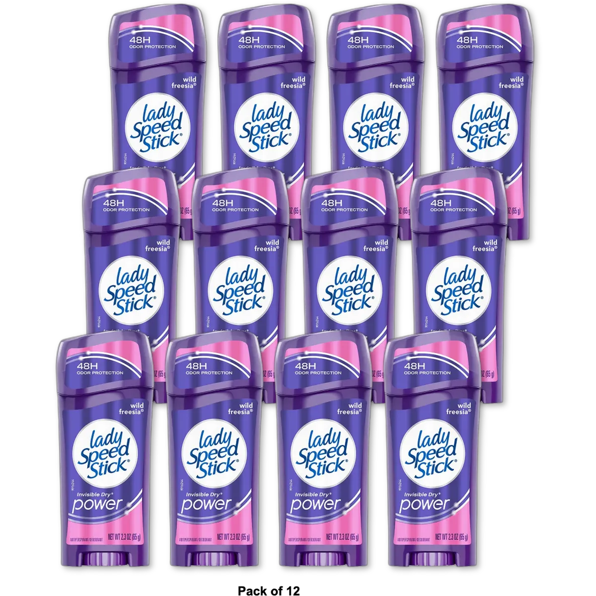 Lady Speed Stick Invisible Dry Antiperspirant And Deodorant Wild Freesia 2.3Oz (Pack of 12)