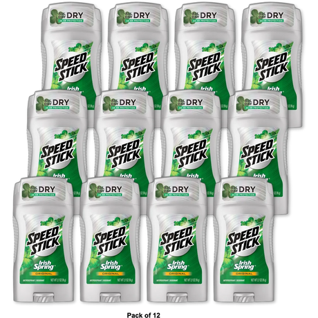 Mennen Speed Stick Antiperspirant Deodorants Irish Spring Original 2.7Oz (Pack of 12)