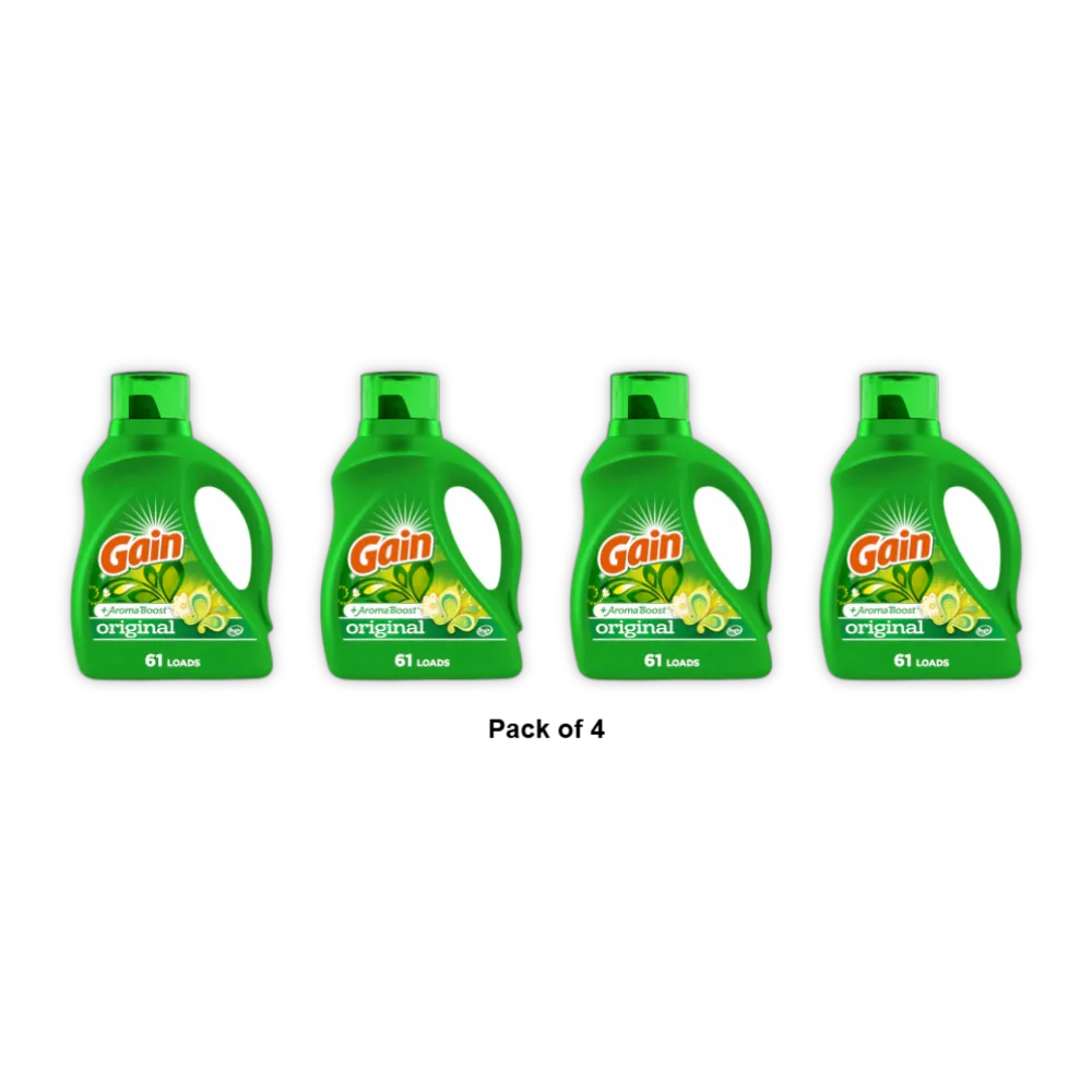 Gain Liquid Laundry Detergent Original Scent 88 oz (61 Loads) (Pack of 4)