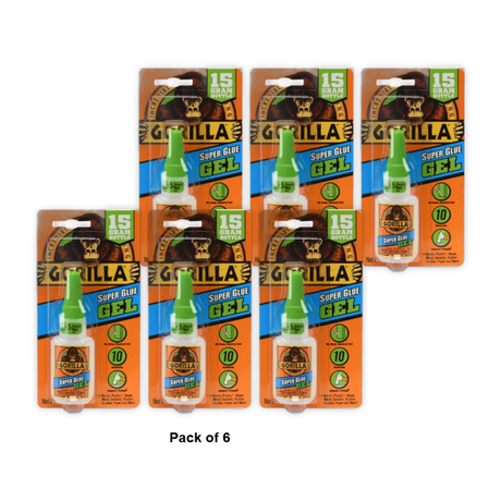 Gorilla Super Glue Gel 0.53 Oz (Pack Of 6)
