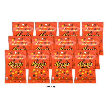 Reese's Pieces Peanut Butter in a Crunchy Shell Candy, Bag 4.8 oz (Pack of 12)
