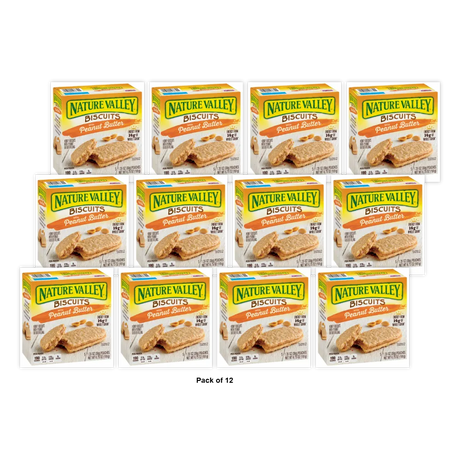 Nature Valley Biscuits with Peanut Butter ? 5 Count (1.35 oz each) (Pack of 12)
