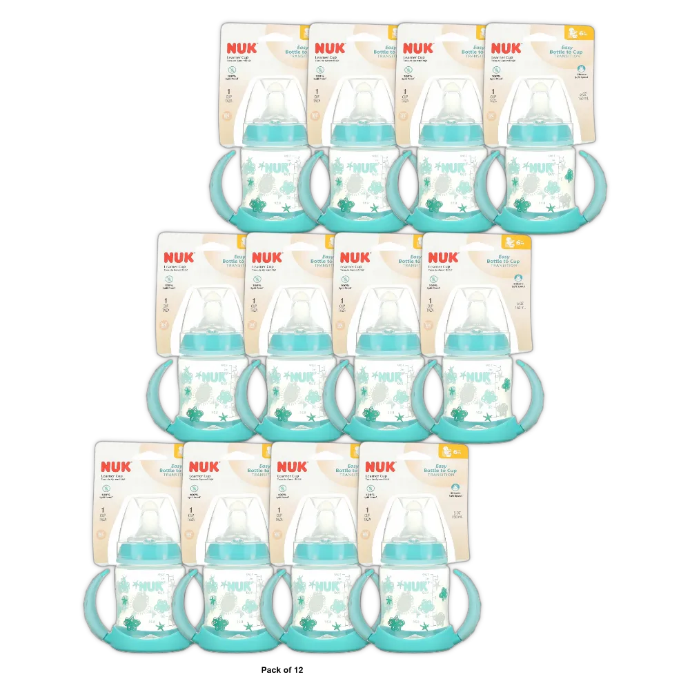 NUK Large Learner Sippy Cup with Handles Assorted color Packaging May Vary 1 Ea 5oz (Pack of 12)