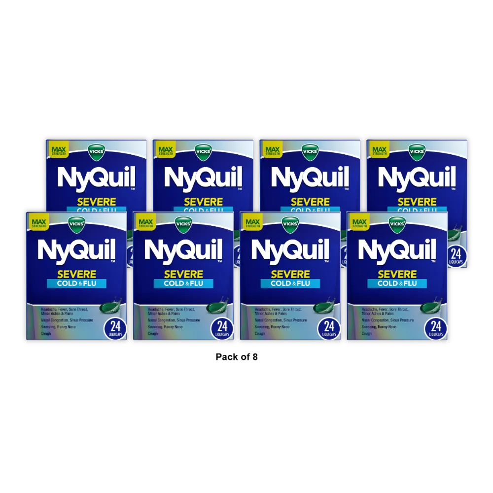 NyQuil LiquiCaps Severe Cold & Flu ? 24 Count (Pack of 8)