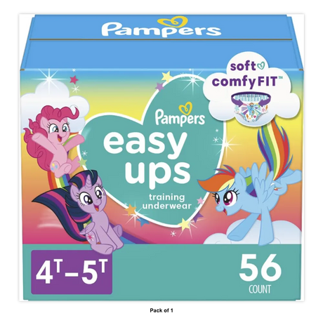Pampers Easy Ups Girl Training Pants Super Pack, Size 4T-5T, 56 Ct 65.12oz (Pack of 1)