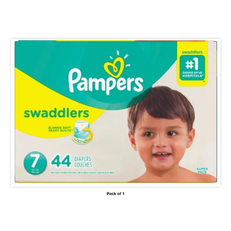 Pampers Swaddlers Diapers - Size 7 44 Count Ultra Soft Disposable Baby Diapers 50.4oz (Pack of 1)