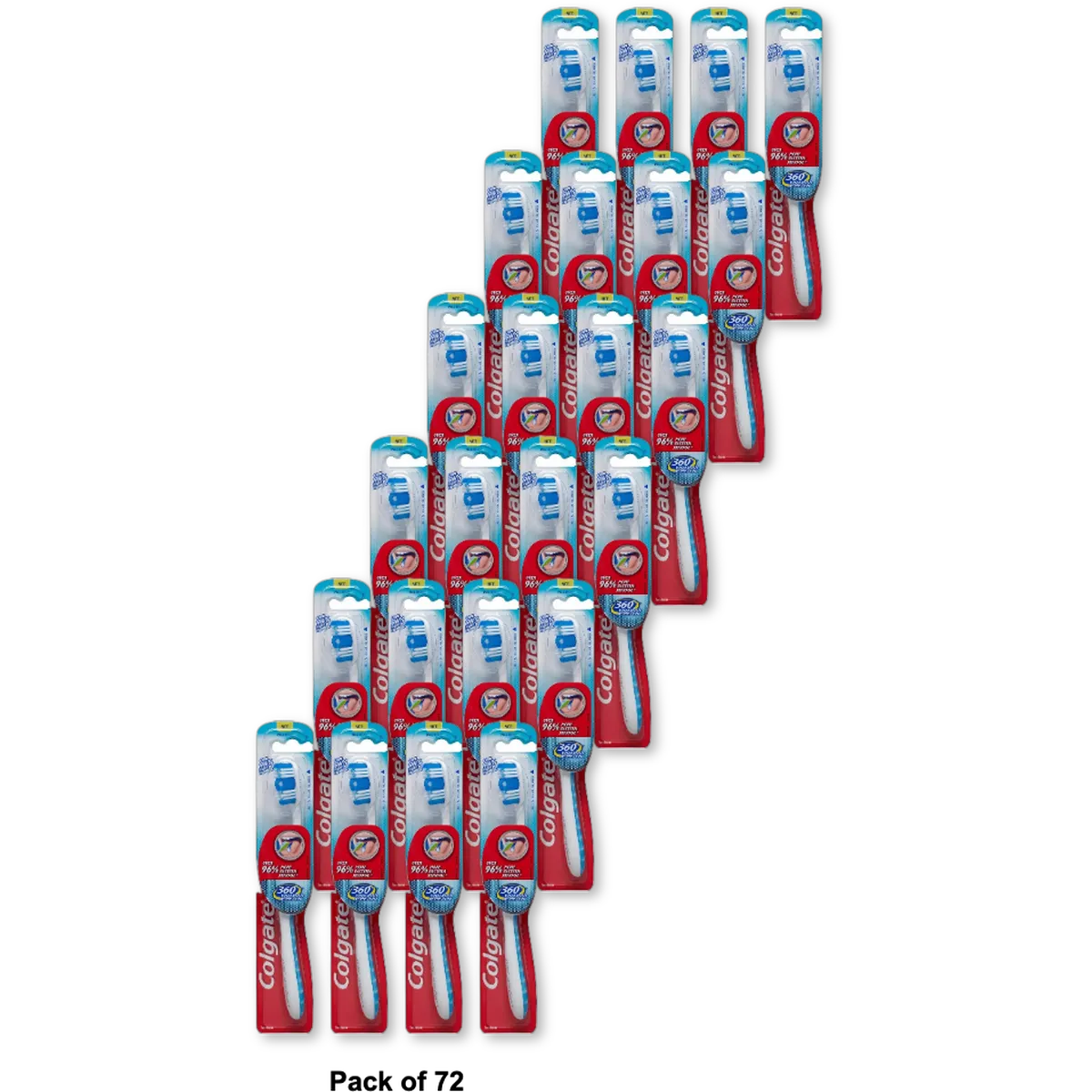 Colgate 360 Degree Full Head Toothbrush Medium 2.08Oz (Pack of 72)