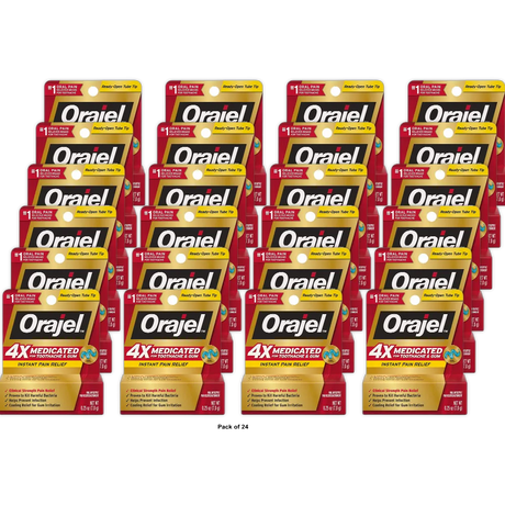 Orajel Instant Pain Relief For Severe Toothache Cooling Gel 0.25Oz (Pack Of 24)