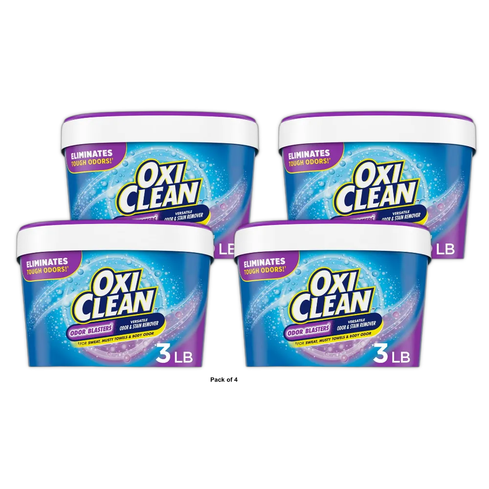 OxiClean Powder Versatile Stain Remover Odor Blasters Lavender 24Oz (Pack of 4)