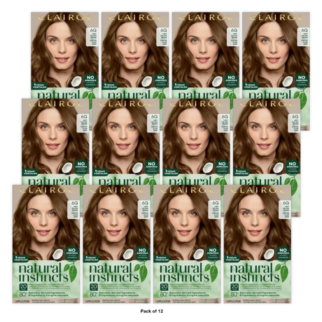 Clairol Natural Instincts Hair Color 6G Light Golden Brown 5.85Oz (Pack of 12)