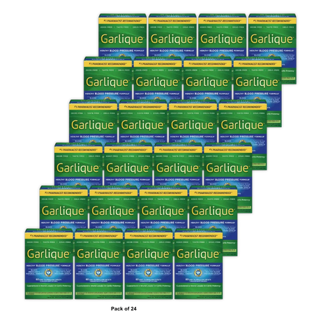 Garlique Healthy Blood Pressure Supplement Odor Free Garlic 1800 mcg Allicin 2.8oz (Pack of 24)