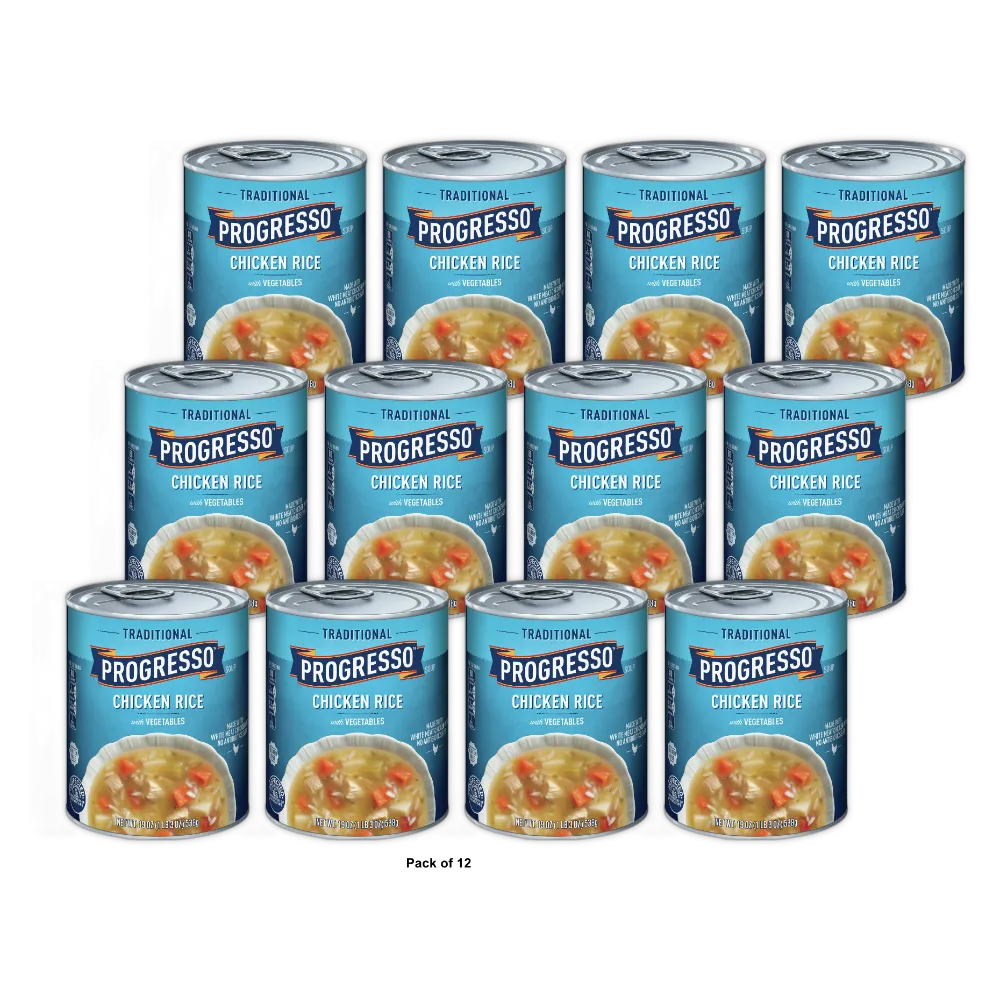 Progresso Traditional Chicken Rice with Vegetables Soups 19Oz (Pack of 12)