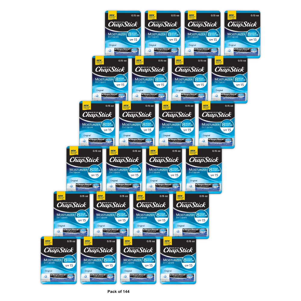 ChapStick Skin Protectant Original Moisturizer Lip Balm 0.15Oz (Pack of 144)