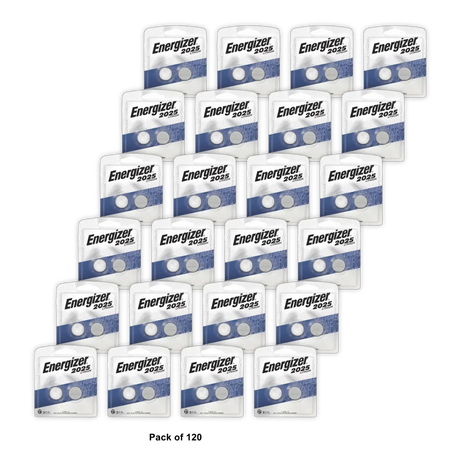 Energizer 2025 Lithium Coin Batteries 0.32oz (Pack of 120)