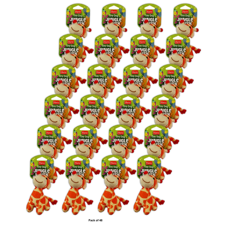 Hartz Tiny Dog Jungle Plush Dog Toy Assorted 1Oz (Pack of 48)
