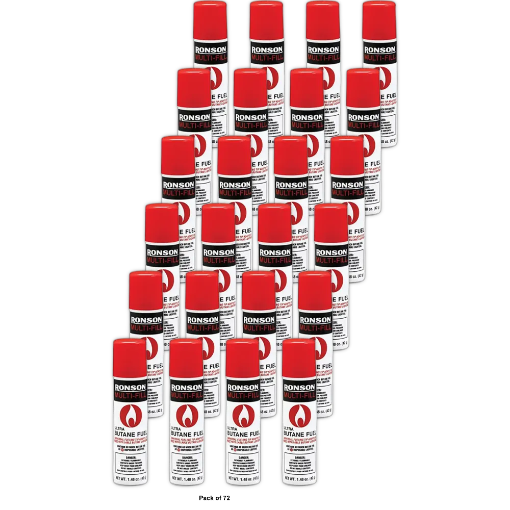 Ronson Multi-Fill Ultra Butane Fuel 1.48Oz (Pack of 72)