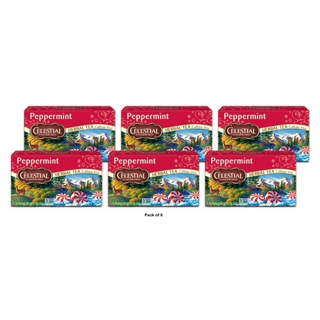 Celestial Seasonings Caffeine Free Peppermint Natural Herbal Tea20 Bags 1.1Oz (Pack Of 6)