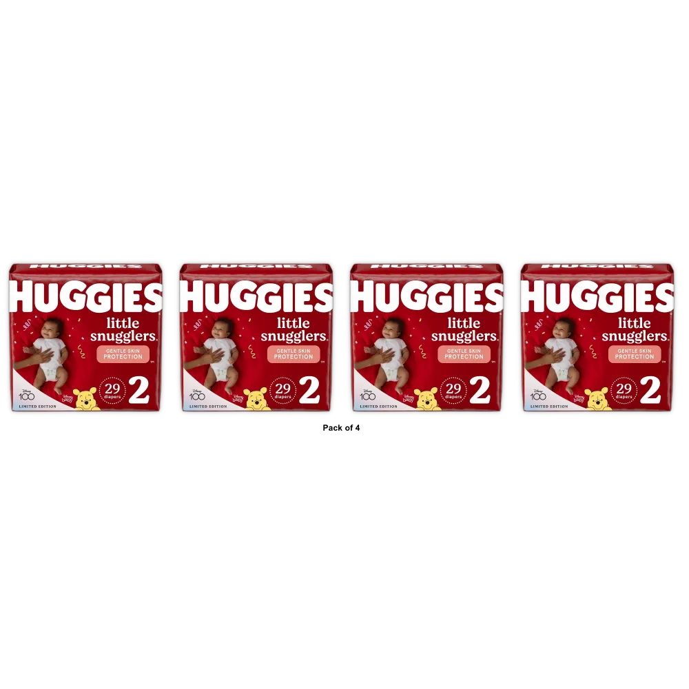Huggies Little Snugglers Baby Diapers Jumbo Size 2 (Pack Of 4)