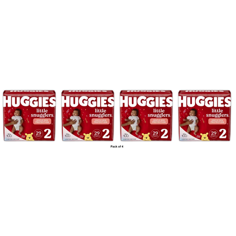 Huggies Little Snugglers Baby Diapers Jumbo Size 2 (Pack Of 4)