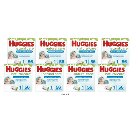 Huggies Natural Care Refreshing Baby Wipes Cucumber And Green Scented (Pack Of 8)