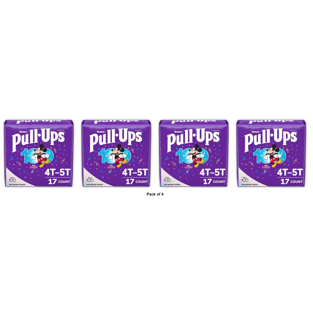 Huggies Pull Ups Boys Potty Training Pants Size 4T To 5T 26.24oz (Pack of 4)