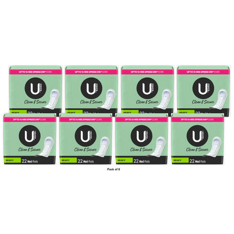 U by Kotex Natural Balance Maxi Long Super Security Maxi Pads 22 ea 9.6oz (Pack of 8)
