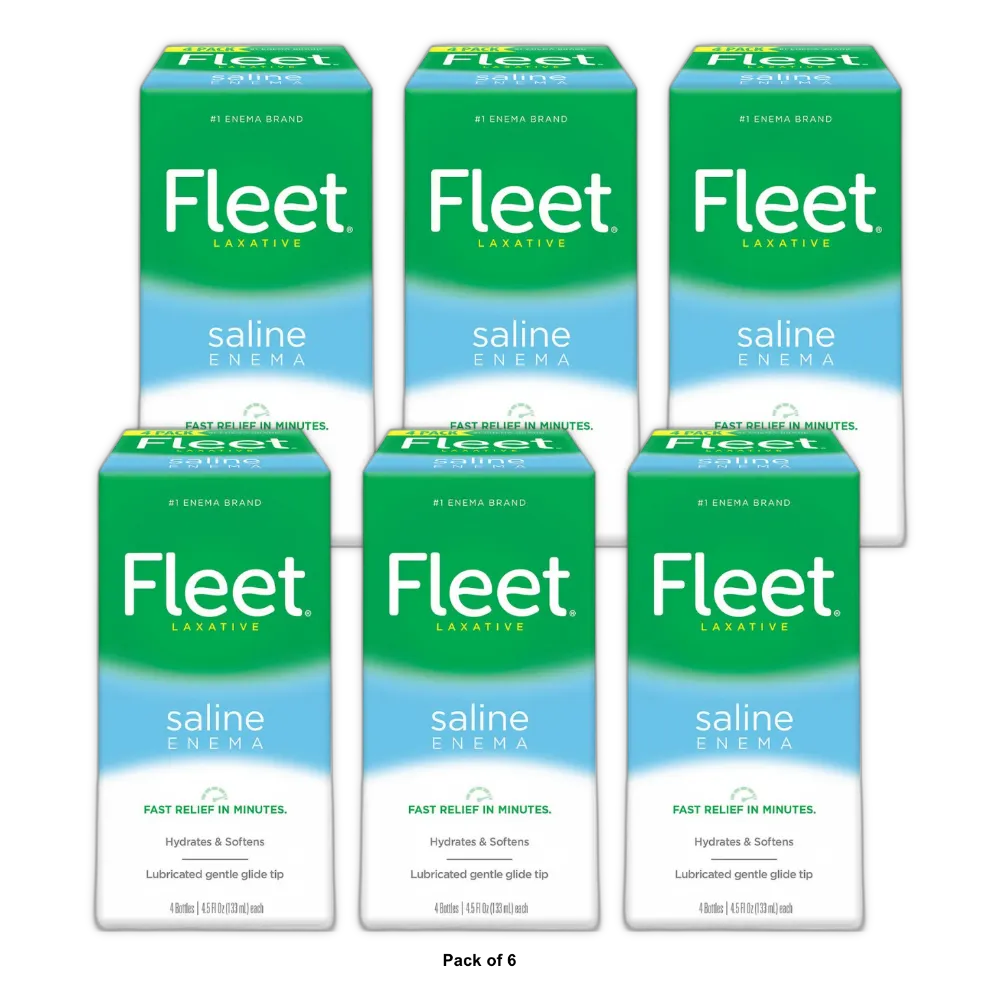 Fleet Enema Ready To Use Saline Laxative Regular 4.5Oz (Pack of 6)