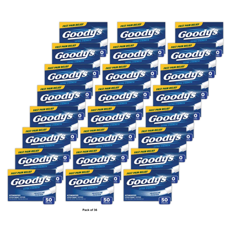 Goodys Extra Strength Headache and Pain Relief Powder Aspirin 50 Count 2.56oz (Pack of 36)