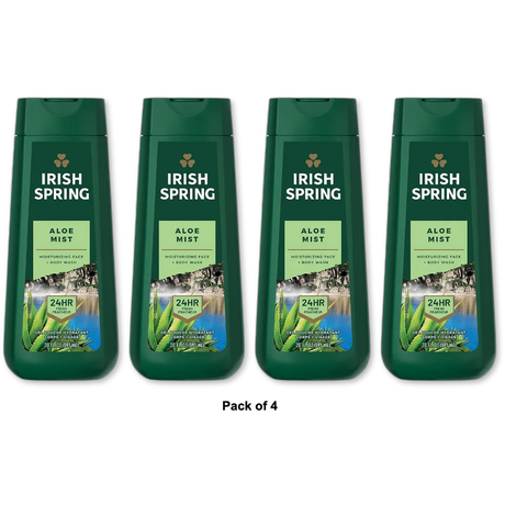Irish Spring Body Wash Aloe Mist 20Oz (Pack of 4)