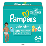 Pampers Baby Dry Diapers Size 6 4.03Oz (Pack Of 1)
