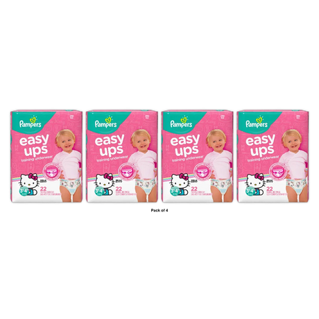 Pampers Easy Ups Girls Training Pants Jumbo Pack 3T to 4T 19.2Oz (Pack of 4)