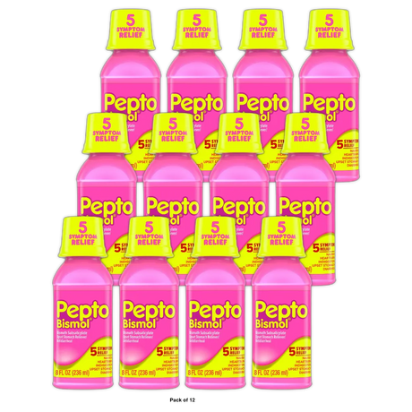 Pepto-Bismol Original Antidiarrheal Upset Stomach and Diarrhea Relief Liquid 8Oz (Pack of 12)