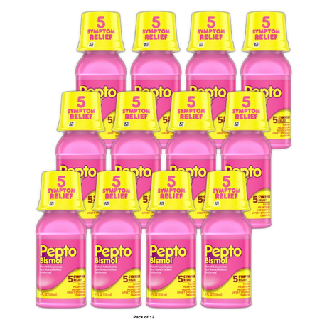 Pepto-Bismol Original Antidiarrheal Upset Stomach Liquid 4Oz (Pack of 12)