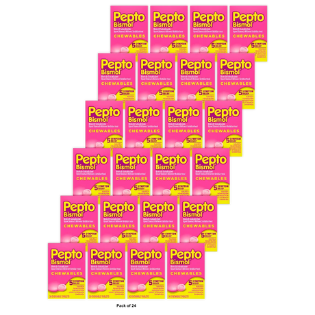 Pepto-Bismol Tablets Relieves Heartburn30 Each 1.53Oz (Pack of 24)