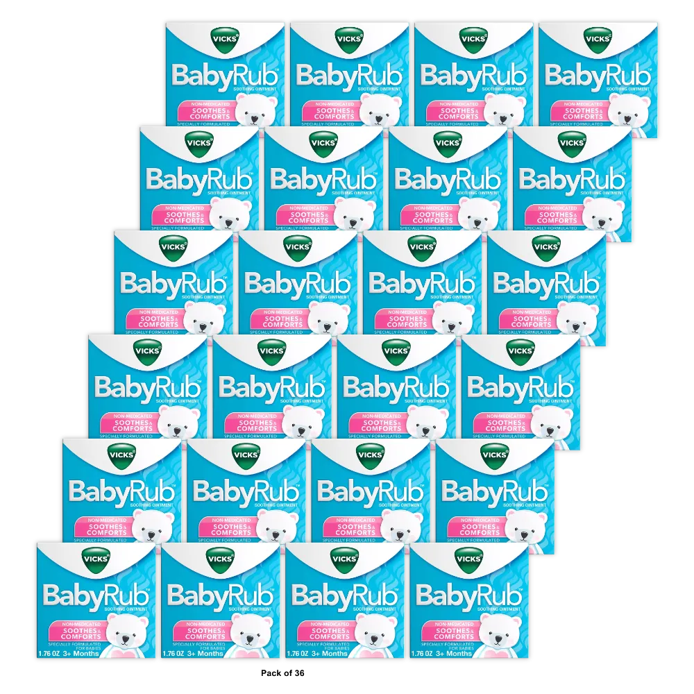 Vicks Baby Rub Soothing Comfort For Babies Ointment 1.76Oz (Pack of 36)