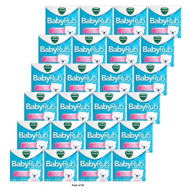 Vicks Baby Rub Soothing Comfort For Babies Ointment 1.76Oz (Pack of 36)