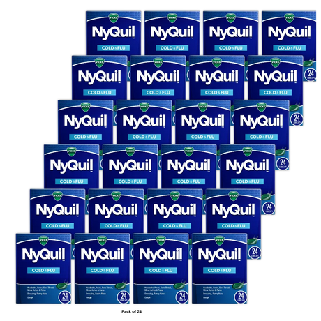 Vicks Nyquil Cold And Flu Night Time Relief Liquicaps 0.8Oz (Pack of 24)
