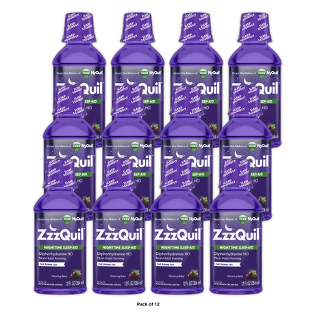 Zzzquil Night Time Sleep-Aid Liquid Warming Berry Flavor12Oz (Pack of 12)