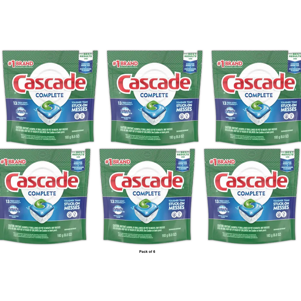 Cascade Complete Dishwashing Cleaner 6.8Oz (Pack of 6)