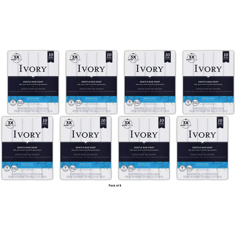 Ivory Bath Bar Soap Simple Ivory 3.17Oz (Pack of 8)