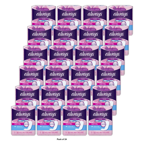 Always Daily Liners Fresh Pantiliners Thin Regular Clean Fresh Scent 20 Ea24 Pack 0.63Oz (Pack Of 24)