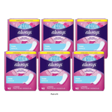 Always Daily Thin Unscented Panty Liners Regular 5.38Oz (Pack of 6)