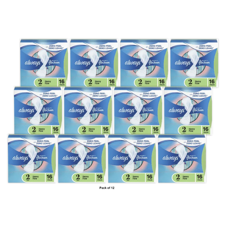 Always Pads Size 2 Infinity With Flex Foam Heavy Flow 4.16Oz (Pack of 12)