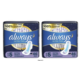 Always Ultra Thin Overnight Pads with Wings Extra Heavy Overnight Absorbency Size 5 11.08Oz (Pack of 2)