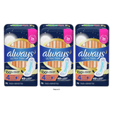 Always Ultra Thin Pads Overnight Absorbency Unscented with Wings Size 4 5.93Oz (Pack of 3)