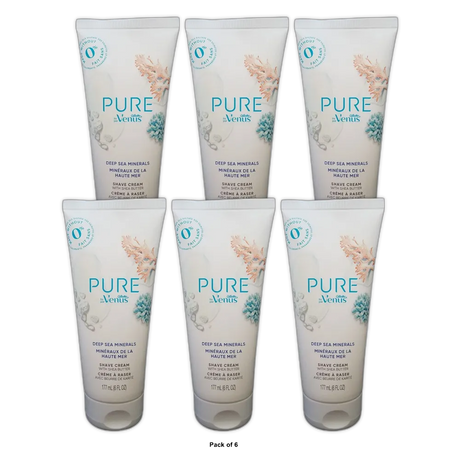 Gillette Venus Pure Shaving Cream Deep Sea Minerals 6Oz (Pack of 6)