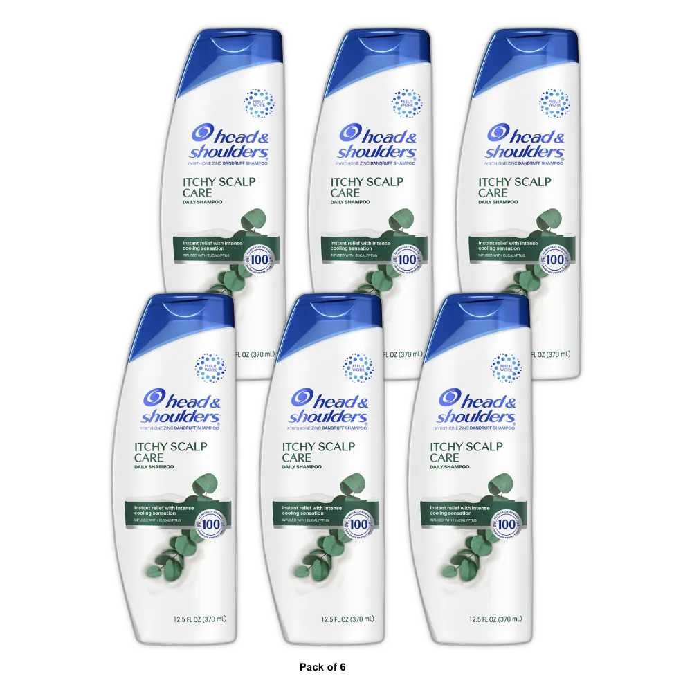 Head and Shoulders Dandruff Shampoo Itchy Scalp Care 12.5Oz (Pack of 6)