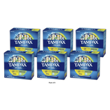 Tampax Pearl Duopack Plastic Tampons Regular and Super Unscented 7.58Oz (Pack of 6)