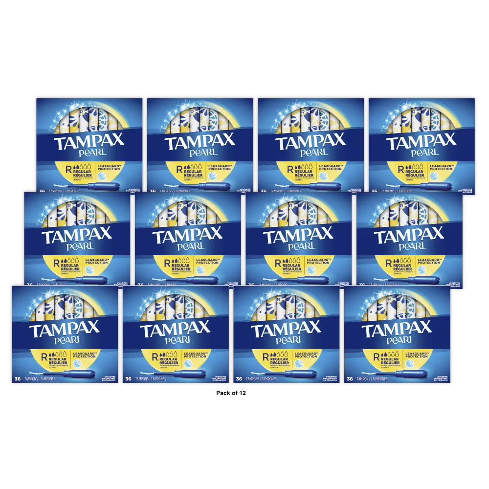 Tampax Pearl Regular Absorbency Tampons Unscented36 Ea 6.66Oz(Pack of 12)