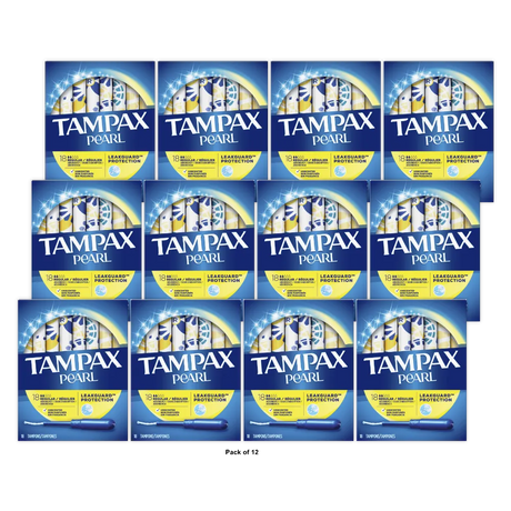 Tampax Pearl Regular Plastic Tampons Unscented18 Ea 4Oz (Pack of 12)